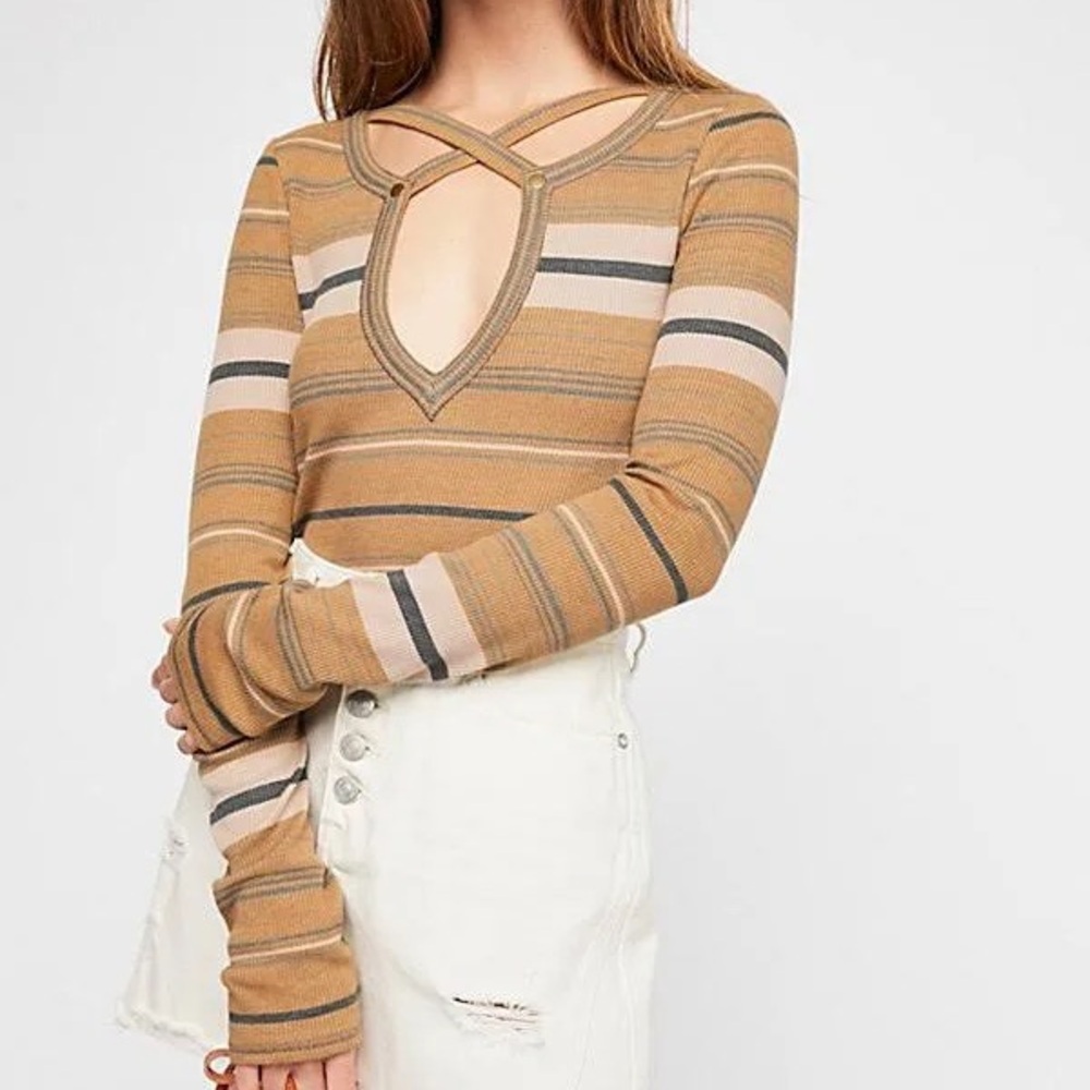 Striped FREE PEOPLE Long Sleeve Top